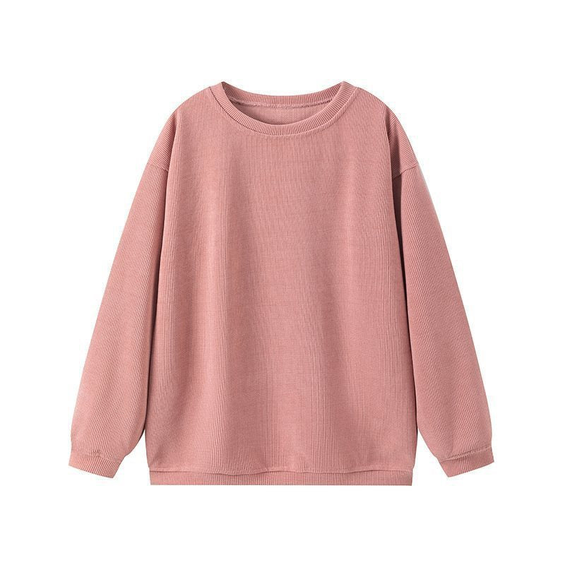 Damen Lässiges Sweatshirt mit Rippstruktur und weitem Schnitt Drune