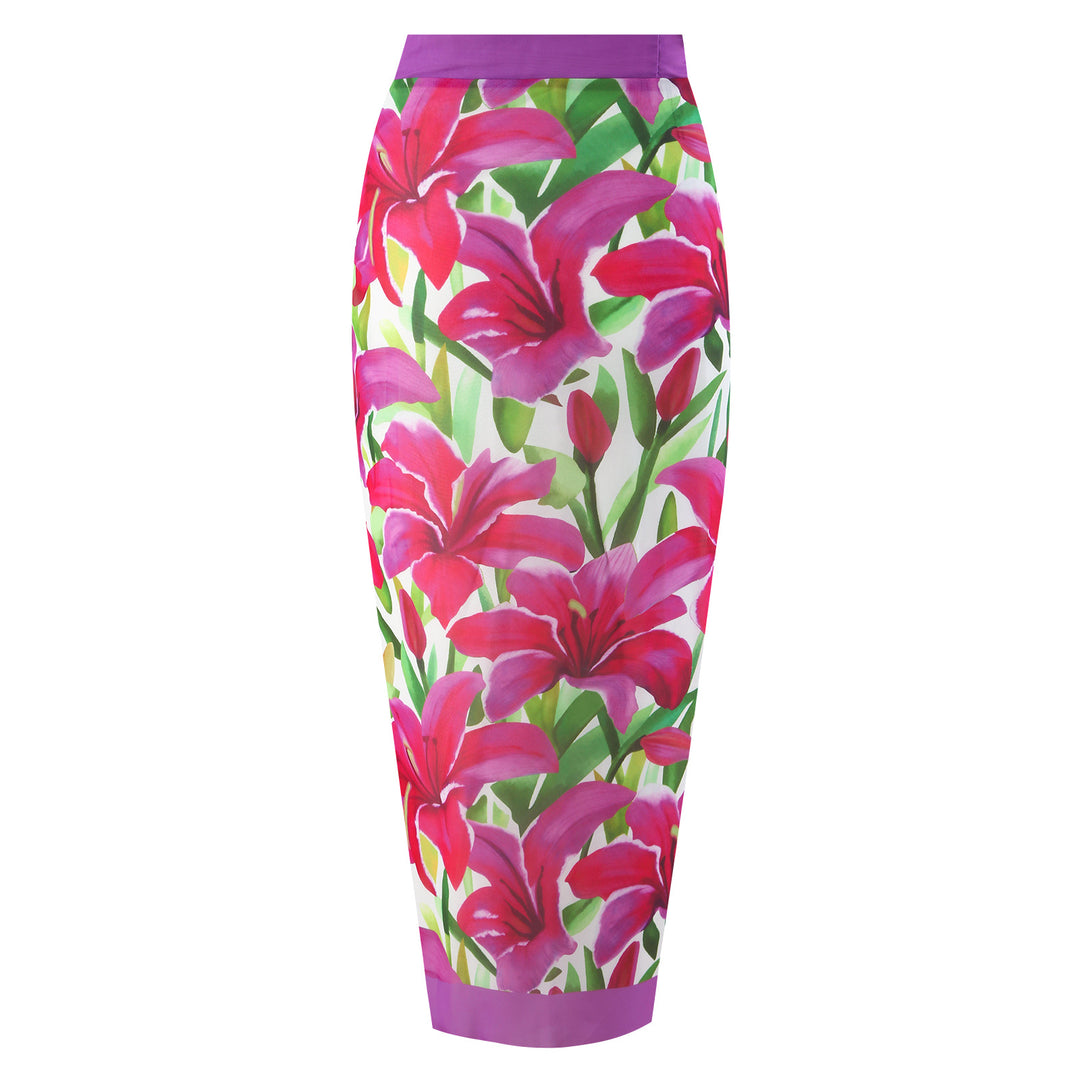 Damen Badeanzug mit floralem Design und modischem Überrock Drune