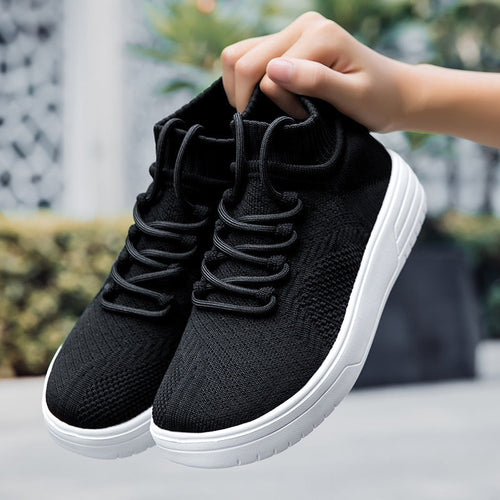 Damen Hohe Sneaker aus atmungsaktivem Strickmaterial Drune