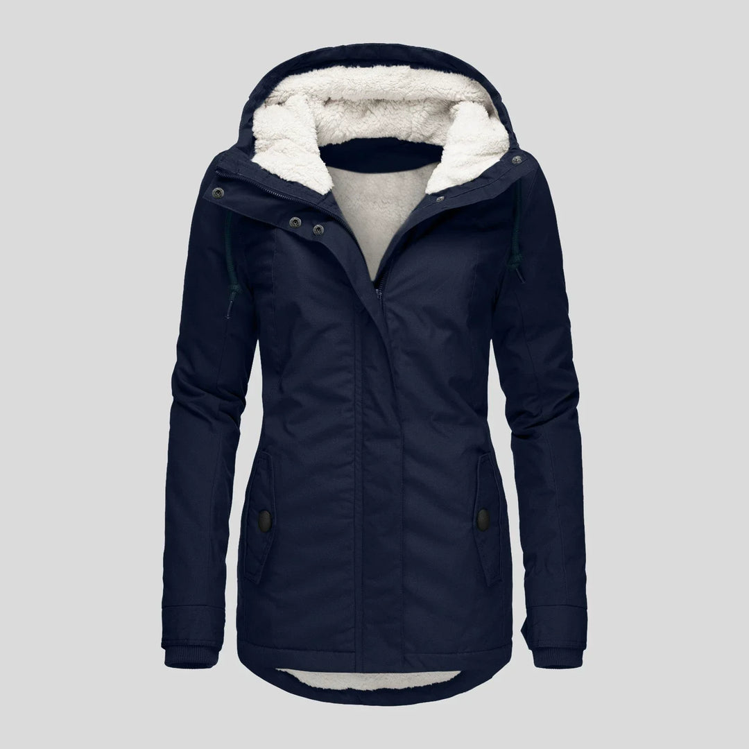 Drune | Damen Kapuzenparka – Semi-Fitted – Plüschfutter – Mittellange – Wetterbeständig