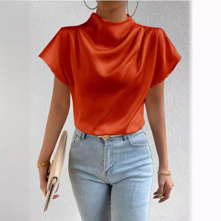 Damen ierte Bluse mit elegantem Stehkragen Drune