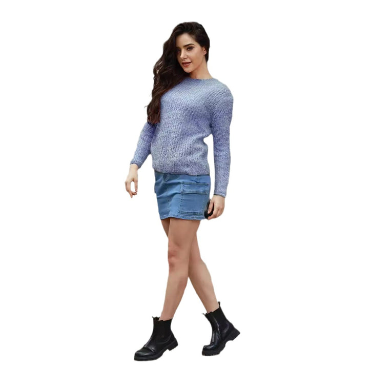 Damen kuscheliger Strickpullover mit hoher Elastizität und modernem Design Drune