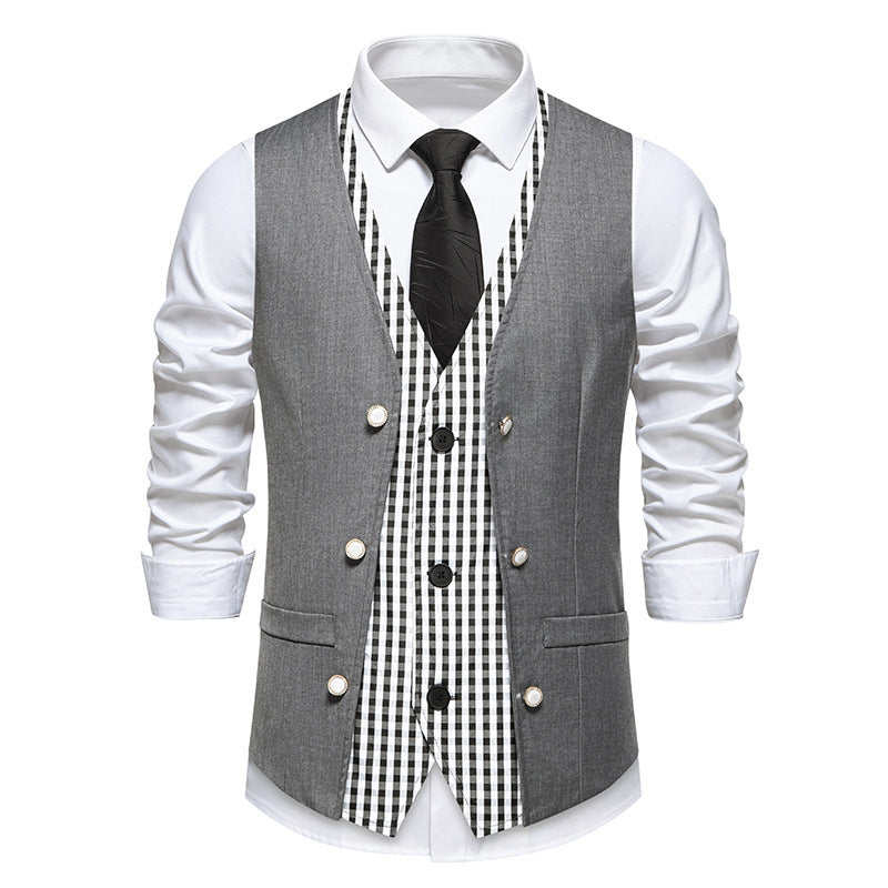 Herren elegante Weste mit kariertem Innenfutter Drune