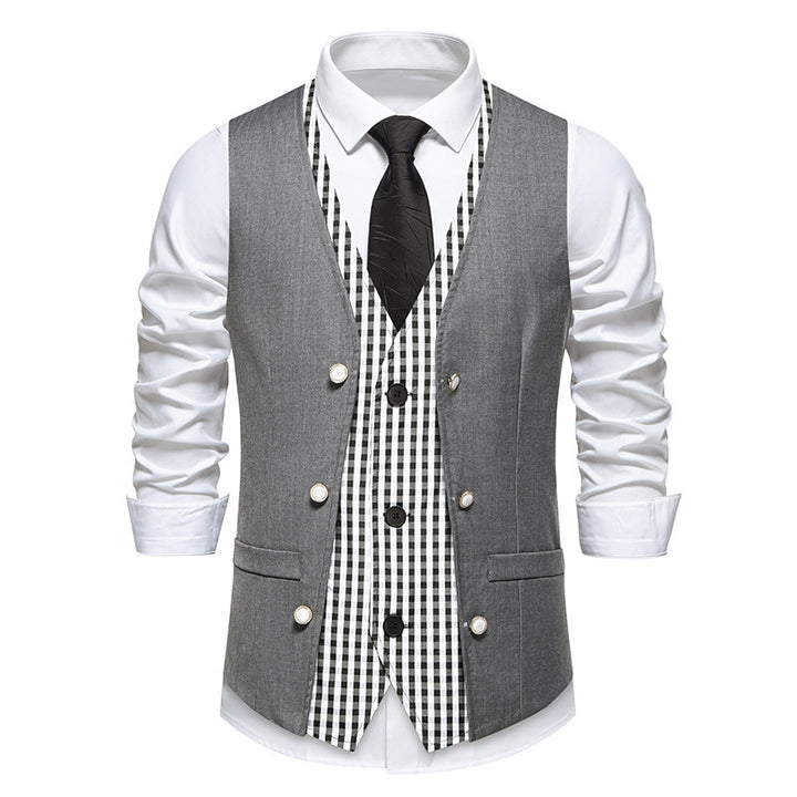 Herren elegante Weste mit kariertem Innenfutter Drune