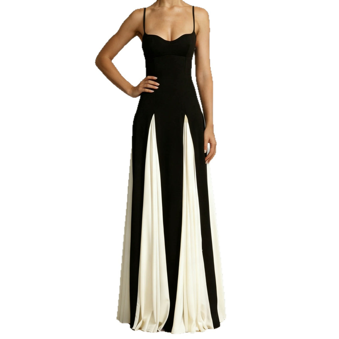 Damen Elegantes Abendkleid mit asymmetrischem Rock und zarten Trägern Drune