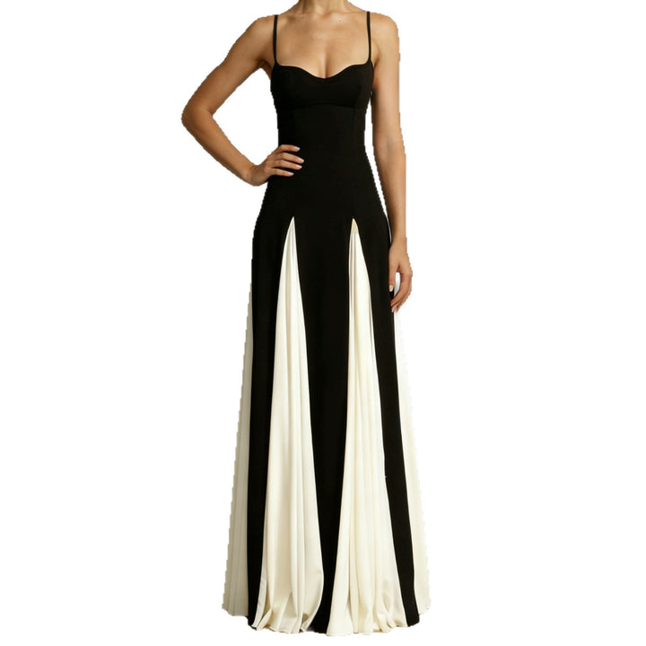 Damen Elegantes Abendkleid mit asymmetrischem Rock und zarten Trägern Drune