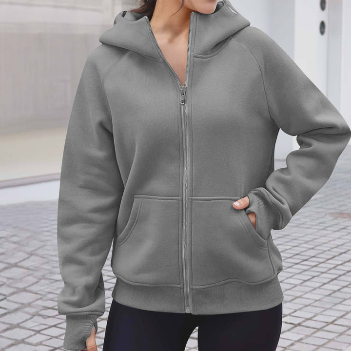 Damen gemütlicher und stilvoller Zip-Hoodie Drune