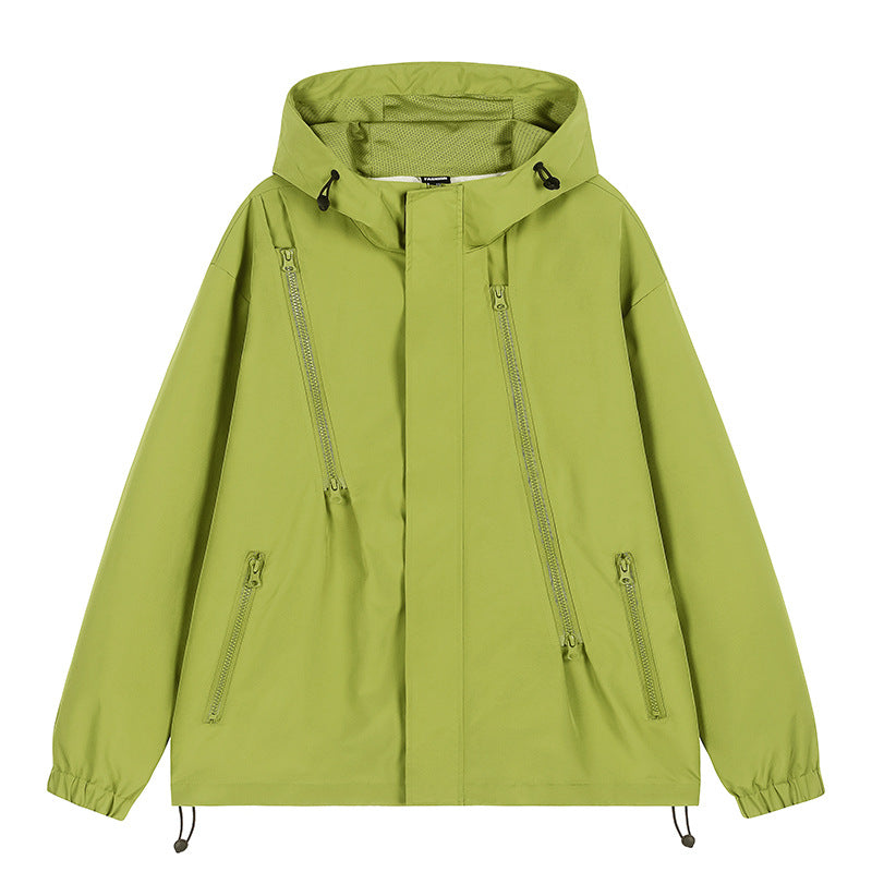 Herren nan technische Kapuzenjacke mit wasserabweisendem Softshell, schrägen Reißverschlusstaschen und verstellbarem Saum Drune