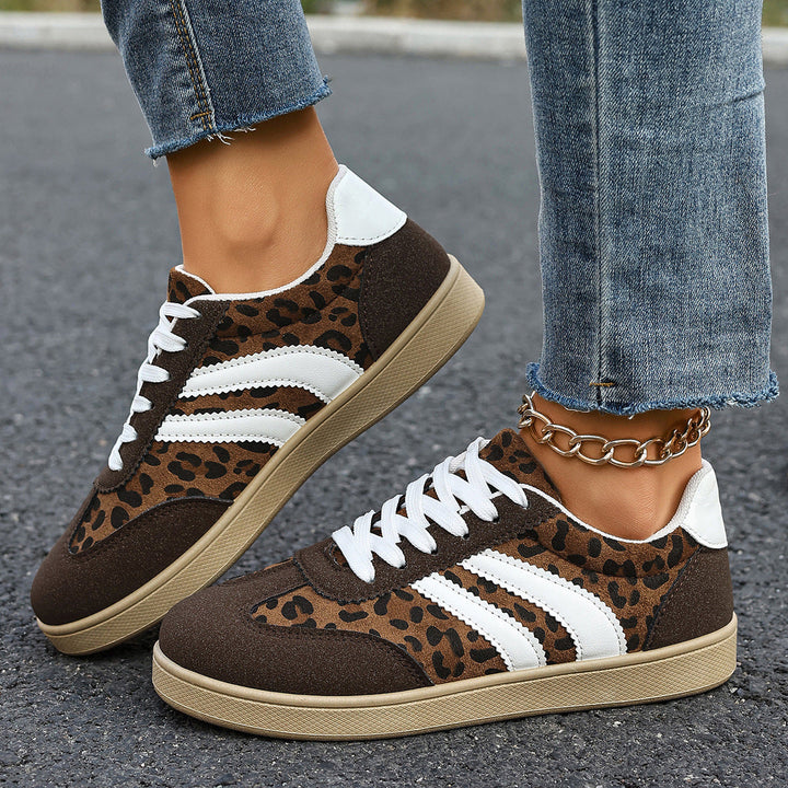 Damen Sneakers im Leopardenmuster mit bequemer Sohle Drune