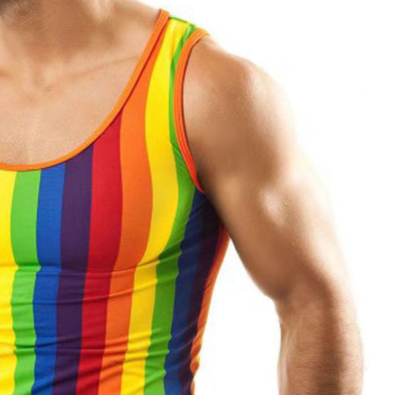 Herren nan figurbetontes Rundhals-Tanktop aus Stretchjersey mit körpernaher Passform Drune