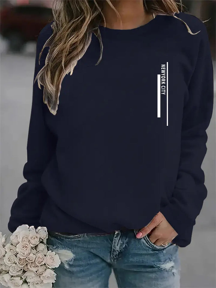 Damen Sweatshirt mit modernem Städte-Aufdruck Drune