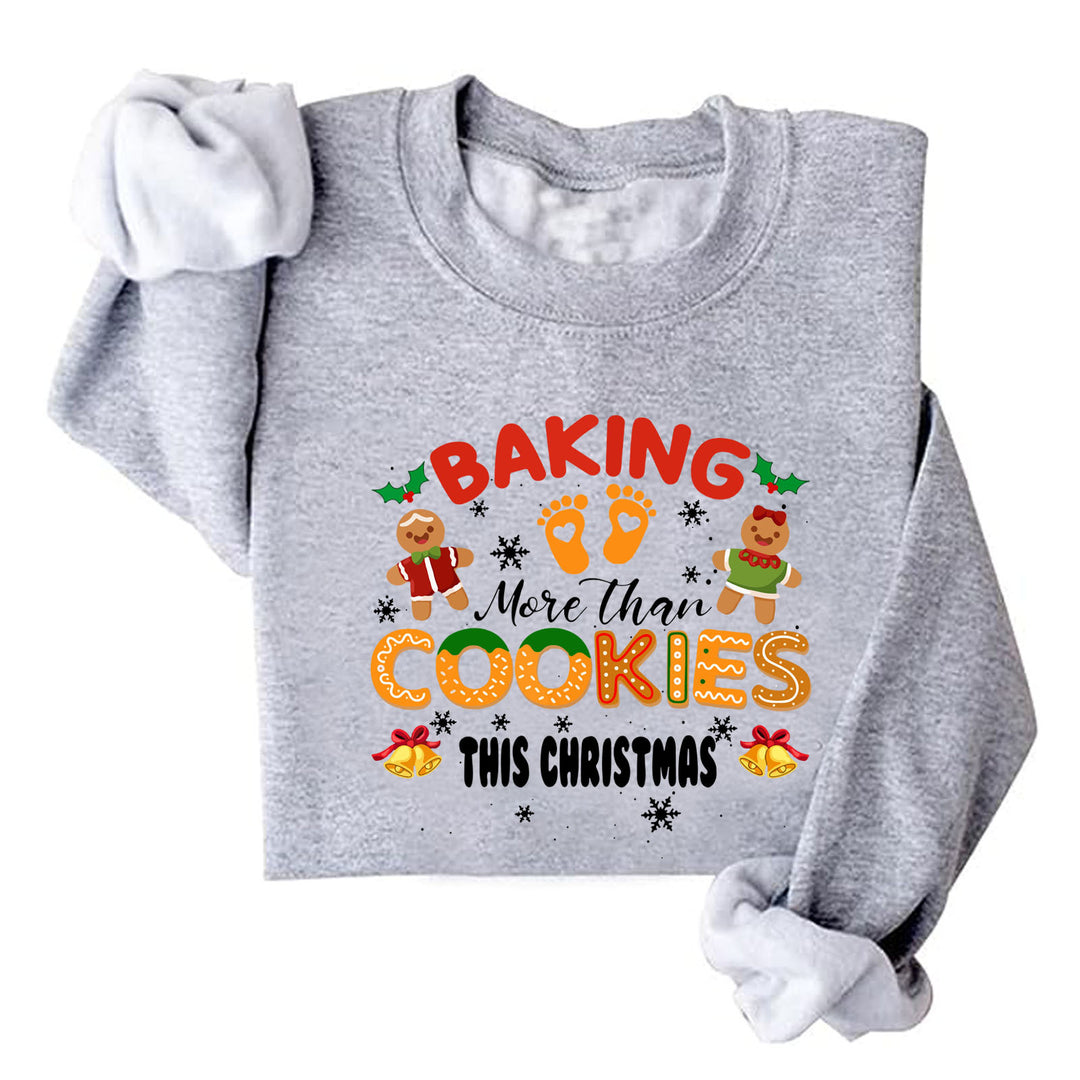 Damen Sweatshirt mit weichem Fleece-Innenfutter und fröhlichem Weihnachtsdruck Drune