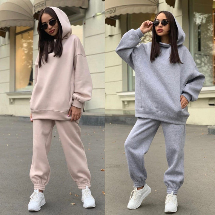 Damen Freizeit-Hoodie und Jogginghose Set Drune