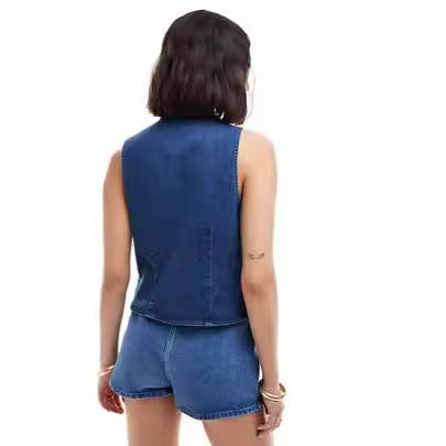 Damen Denim Bustier-Top mit verspieltem Schnürdetail Drune