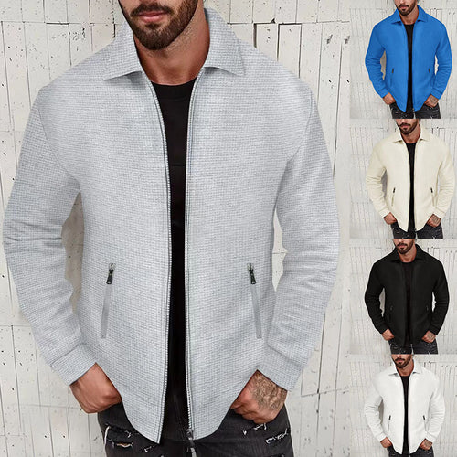 Herren modische Strickjacke mit strukturiertem Design und seitlichen Taschen Drune