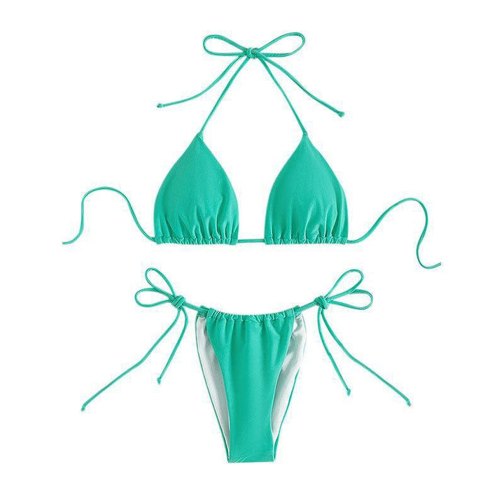 Damen Triangel-Bikini mit verstellbaren Bindebändern und nahtlosem Design Drune