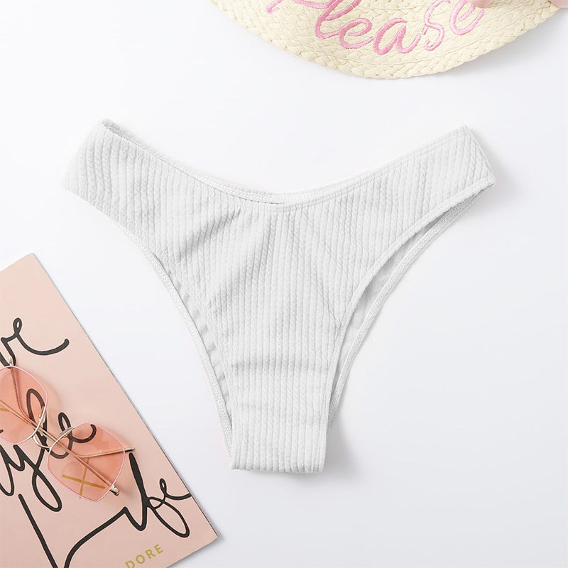 Damen Hochtailliertes Bikini-Set mit cropped Oberteil und rippierter Textur Drune