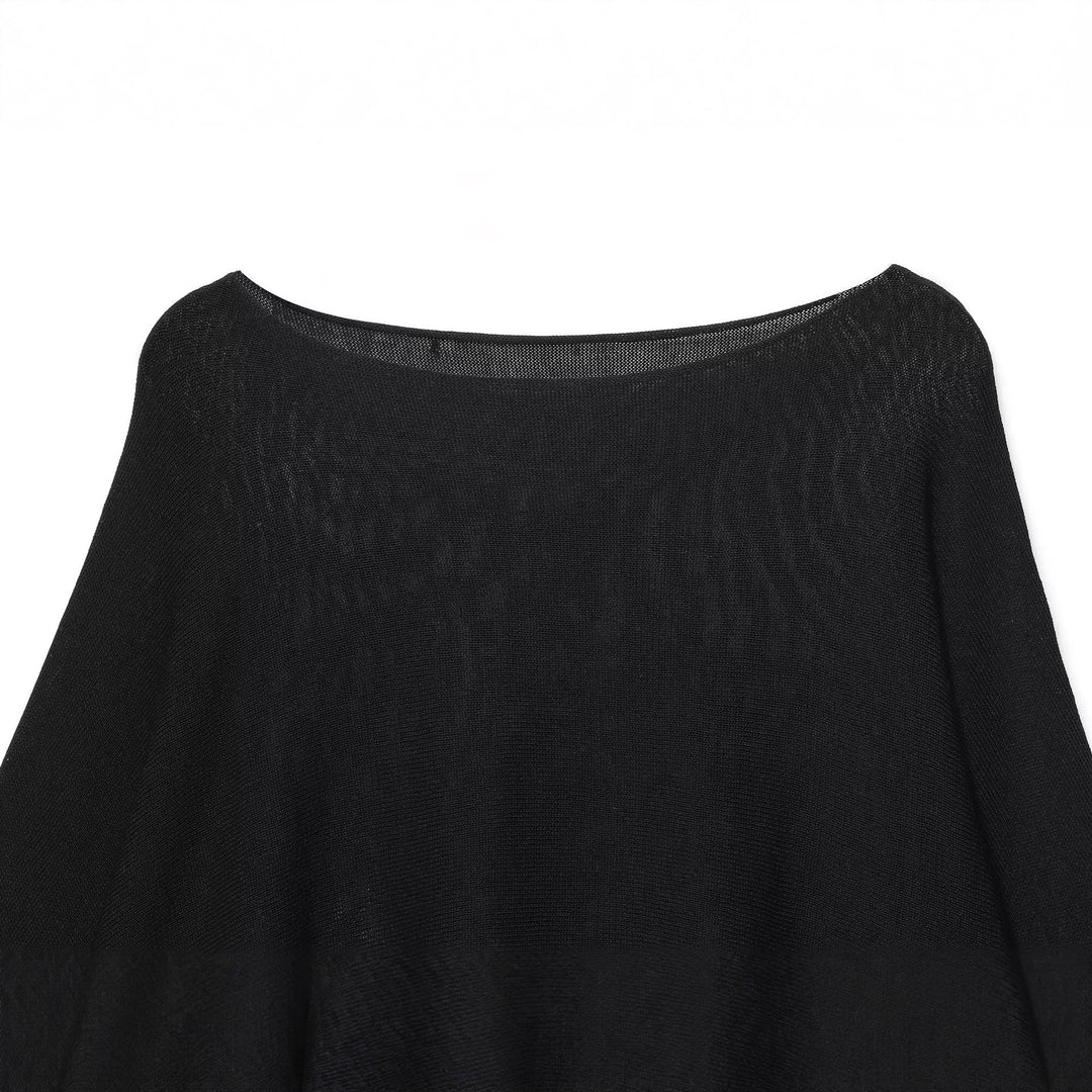 Damen lockerer Strickpullover mit weitem Schnitt und Rundhalsausschnitt Drune