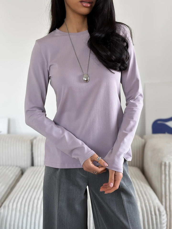 Damen Langarmshirt mit körperbetontem Schnitt und modischem Design Drune