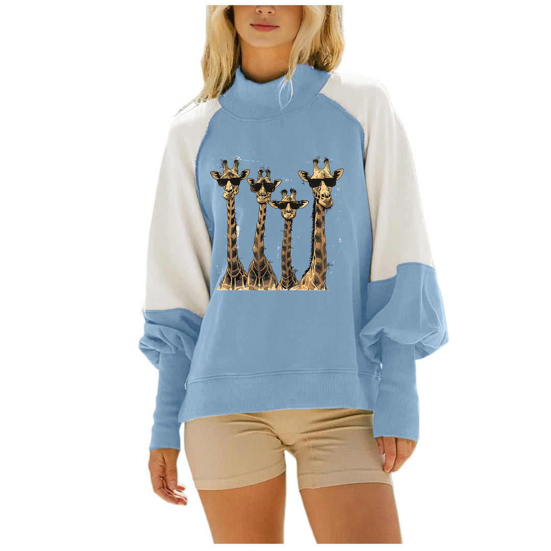 Damen Sweatshirt mit kreativen Giraffenmotiven Drune