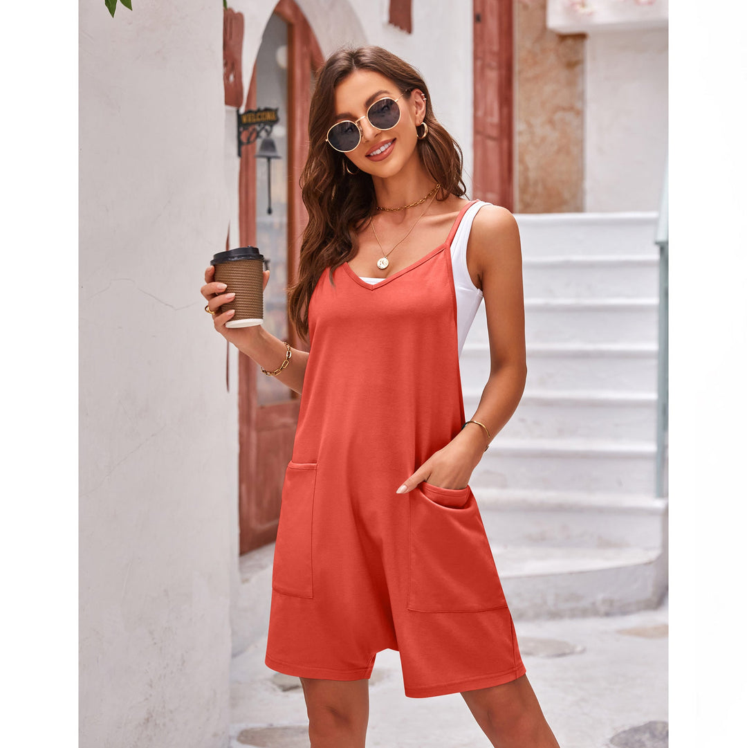 Damen sportlicher Jumpsuit mit praktischen Taschen und weitem Schnitt Drune