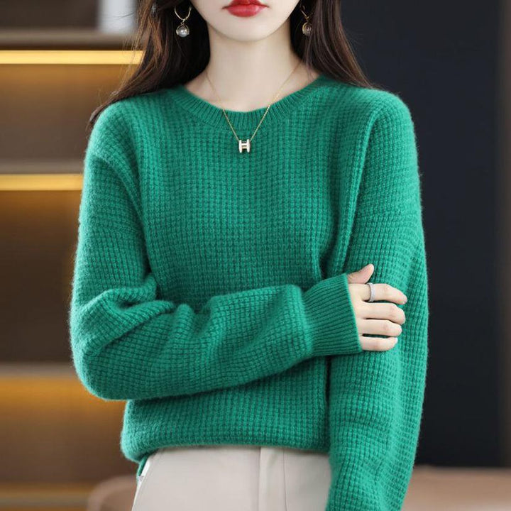 Damen lässiger und warmer Pullover aus noblem Strick Drune