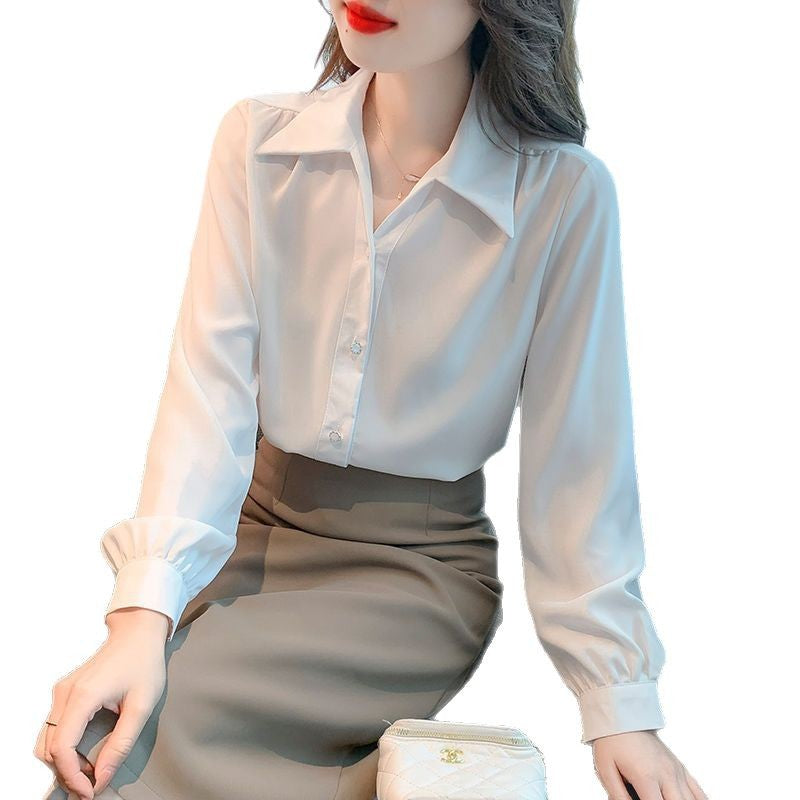 Damen elegante Bluse mit klassischen Details Drune
