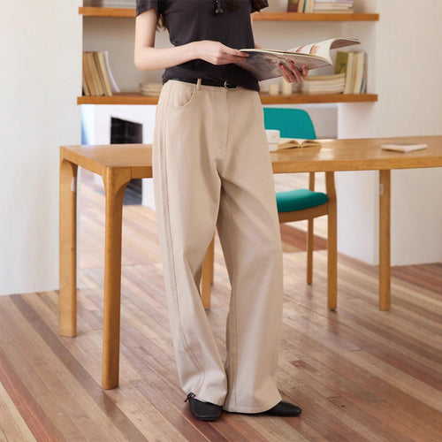 Damen weite Hochbundhose aus hochwertigem Baumwollmix Drune