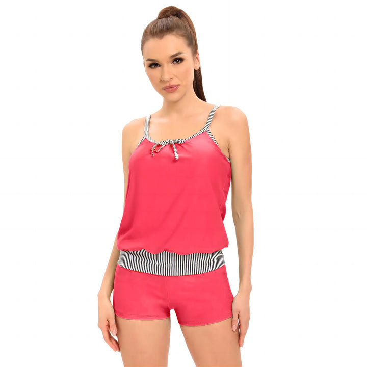 Damen Tankini-Set mit lässigem Oberteil und sportlichen Shorts Drune