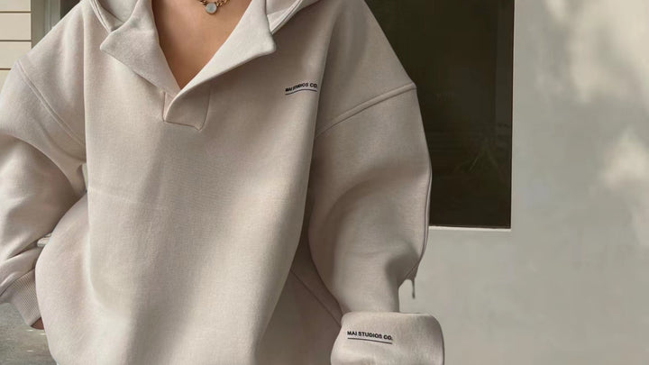 Damen Sportliches Oversized Poloshirt Drune