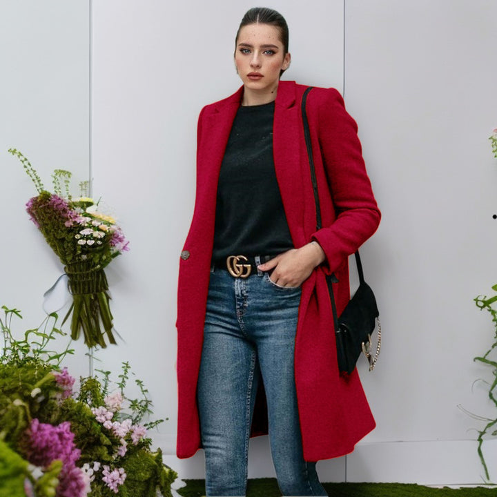 Damen elegante und bequeme Wollmantel Drune