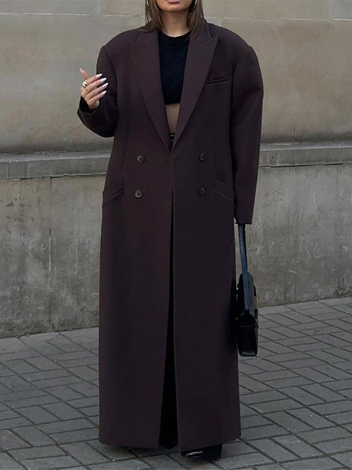 Damen Oversized Doppelreiher Blazer Drune