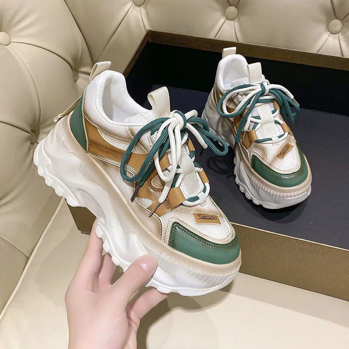 Damen Modische Chunky Sneakers mit atmungsaktiver Mesh-Oberfläche und robustem Profil Drune