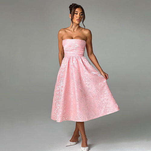 Damen Ballkleid mit schulterfreiem Design und fließendem Rock Drune