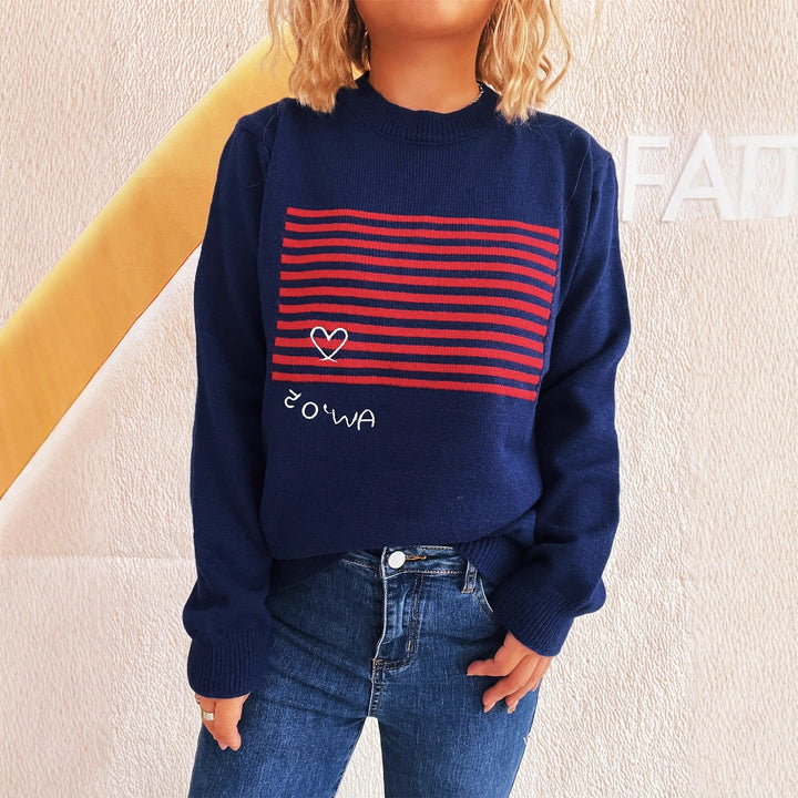 Damen gemütlicher Sweatshirt mit grafischem Print Drune