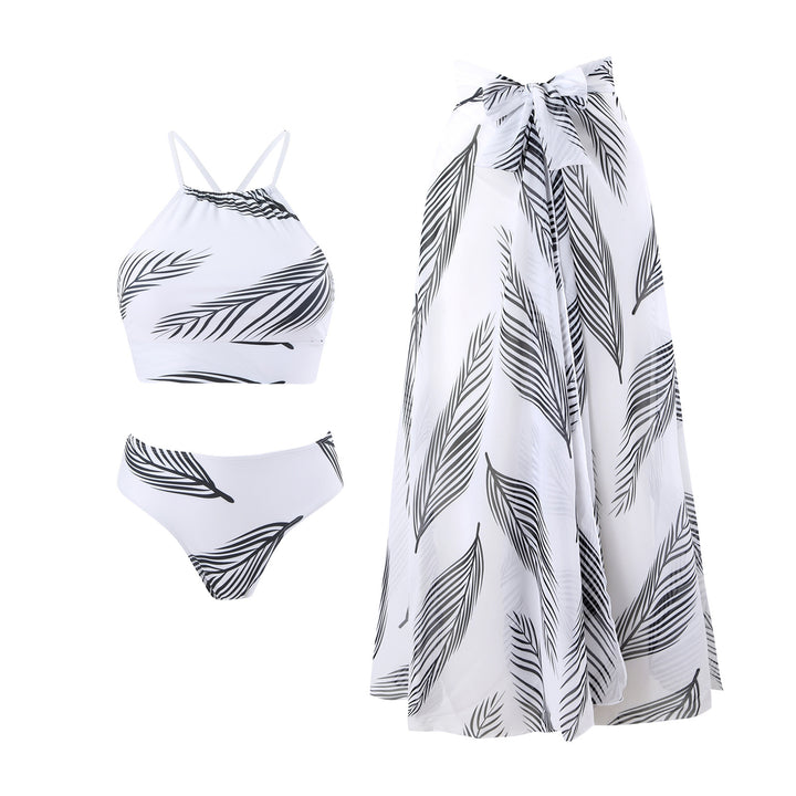 Damen Bikini-Set mit floralem Design und schickem Wickelrock Drune