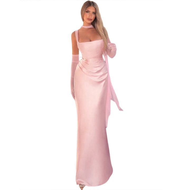 Damen Elegantes Abendkleid mit hohem Schnitt und dezenten Raffungselementen Drune