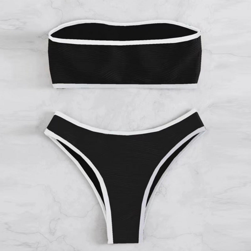 Damen Bandeau-Bikini-Set mit strukturiertem Design Drune