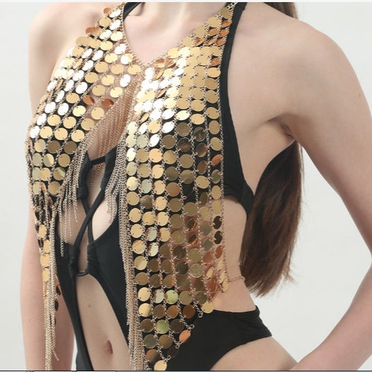 Damen Badeanzug mit glamourösem Metallic-Detail und einzigartigem Schnitt Drune