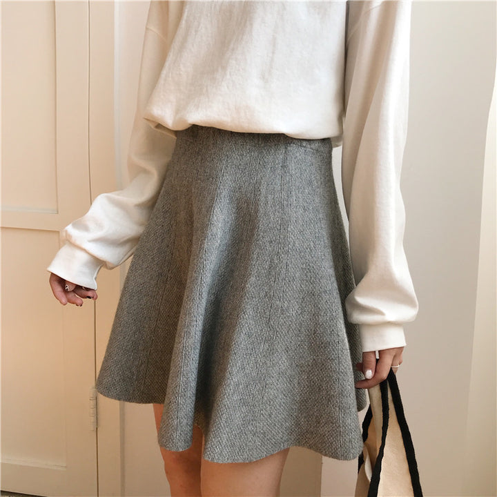 Damen Eleganter und lockerer Strickrock mit weitem Schnitt Drune