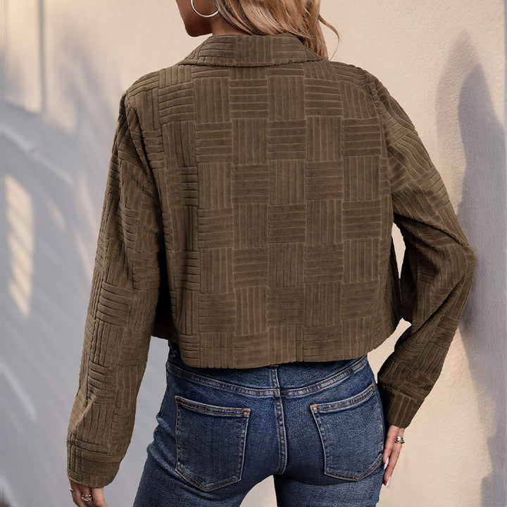 Damen lässiger Blouson mit strukturiertem Design und praktischen Taschen Drune