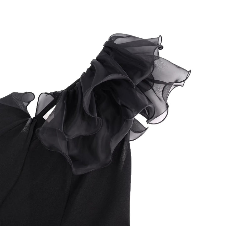 Damen figurbetontes Kleid mit Rüschendetails Drune