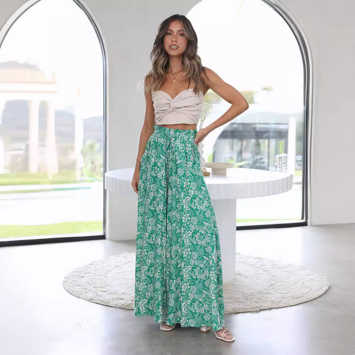 Damen Weite Palazzo-Hose mit elastischem Bund und praktischen Taschen Drune