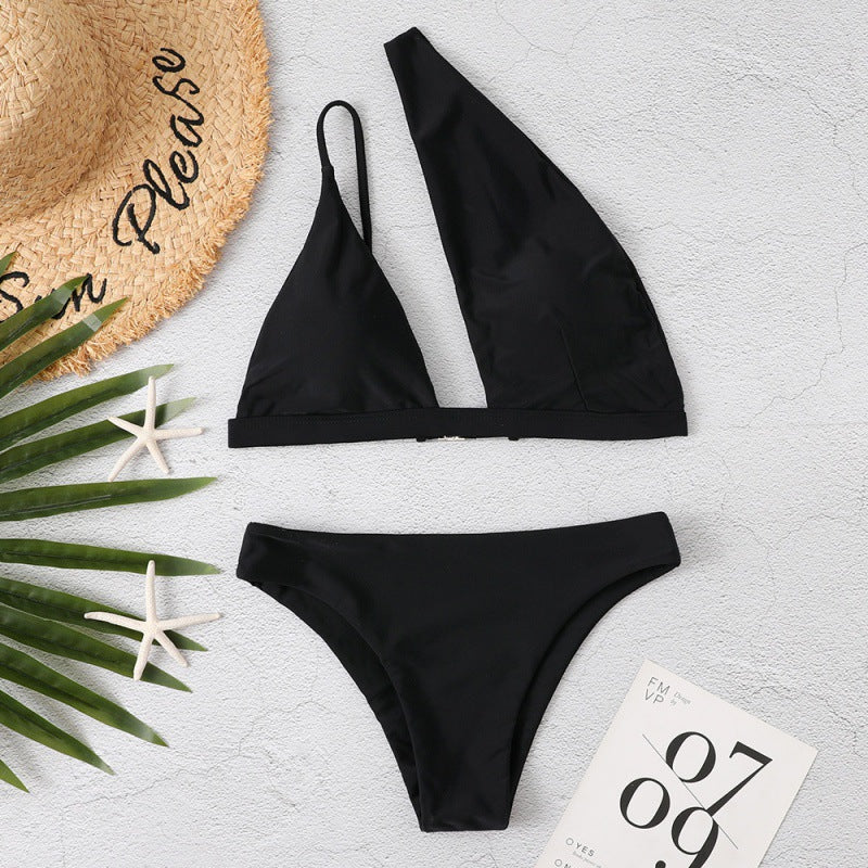 Damen Cut-Out Bikini mit asymmetrischem Oberteil und verstellbaren Trägern Drune