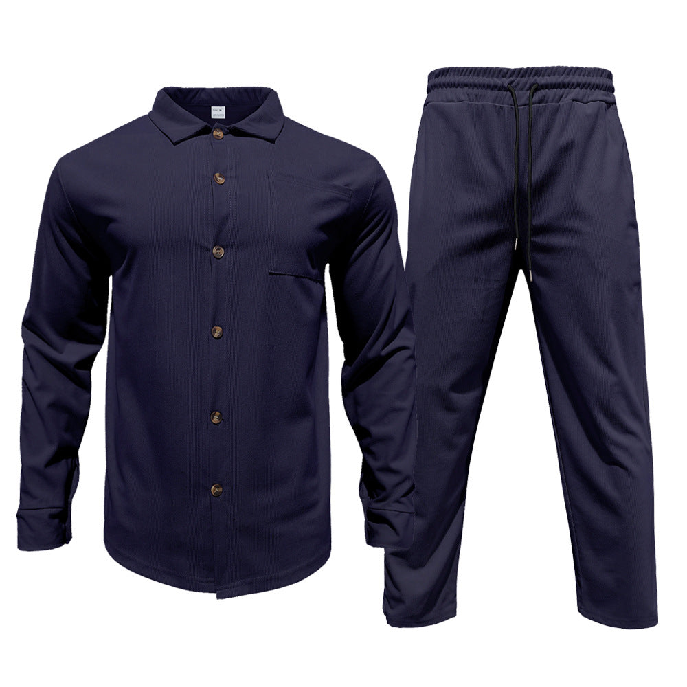 Herren lässiges Hemd und Freizeithose Set Drune