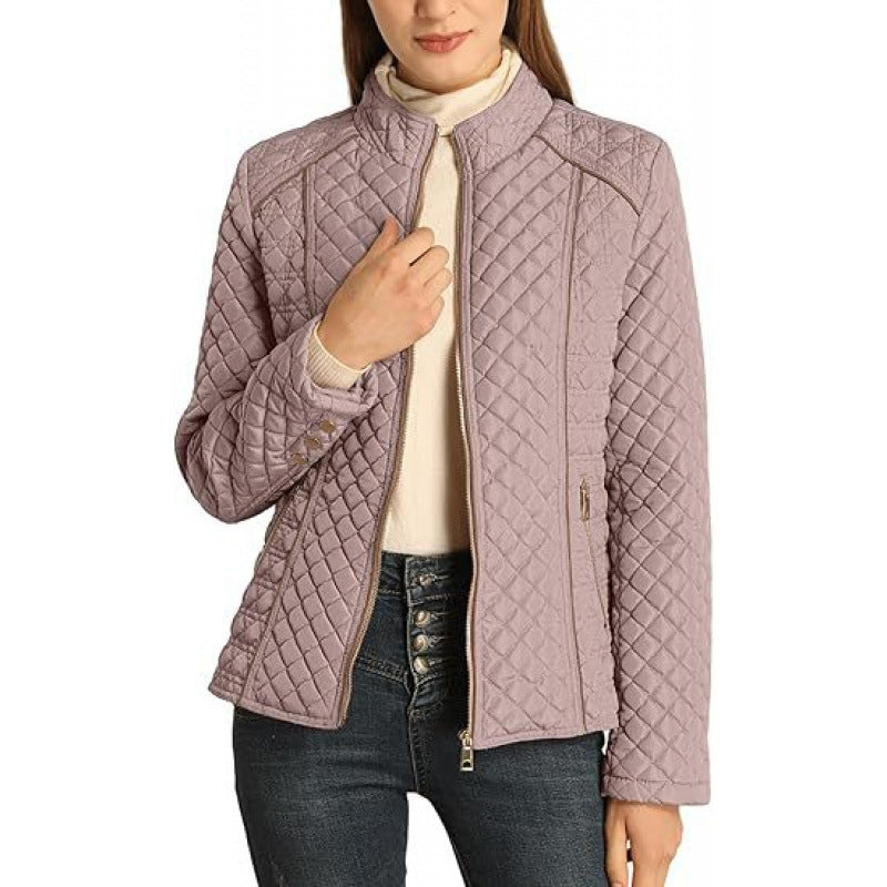 Damen gesteppte Freizeitjacke mit hohem Kragen Drune