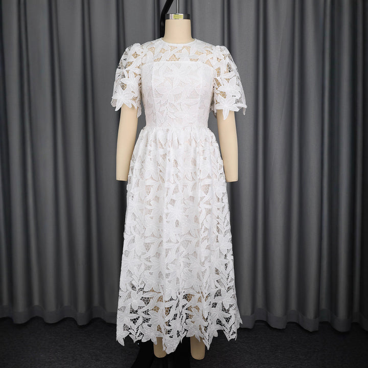 Damen Spitzen-Maxikleid mit floralem Design Drune
