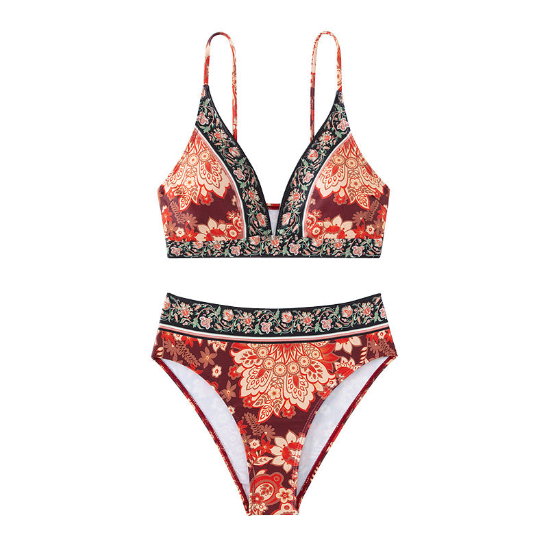 Damen Triangle-Bikini mit floralem Design und modischen Details Drune