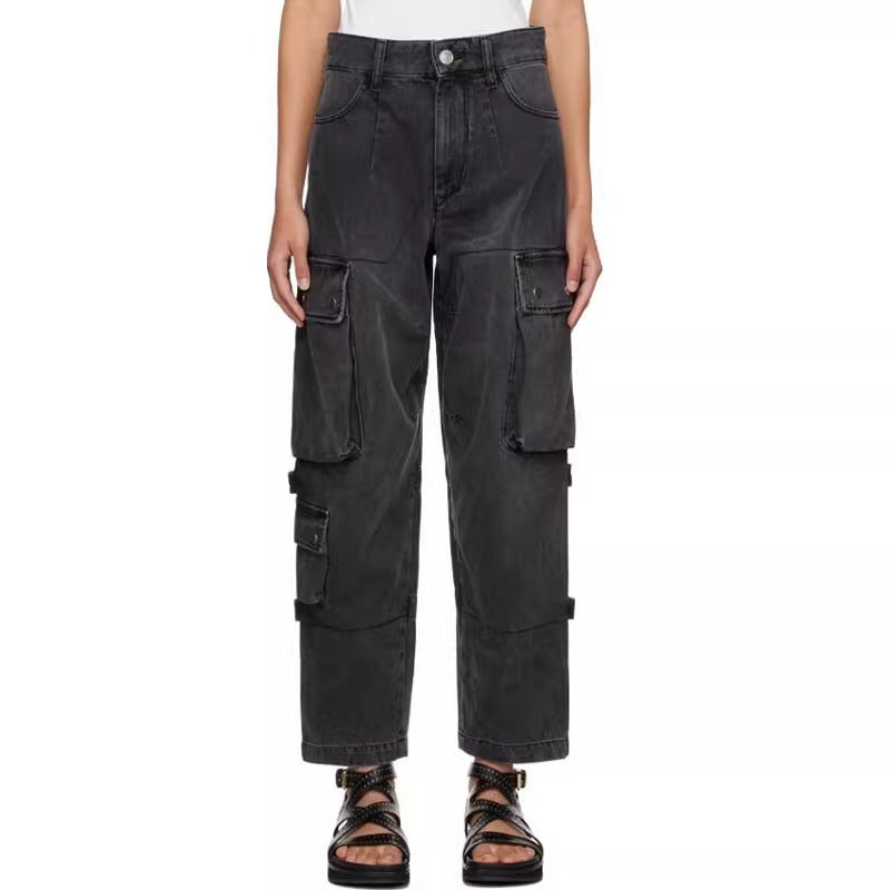 Damen Cargo-Hose mit weitem Schnitt und praktischen Taschen Drune