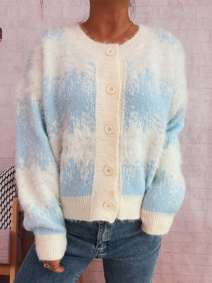 Damen Strickjacke mit farbenfrohem Muster Drune